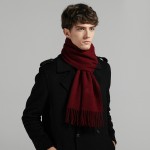 Чоловічий шарф бордовий вовняний теплий, 180*33