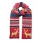 Вязаный шарф стильный с рождественскими оленями 190*35