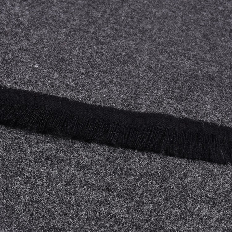 Кашеміровий шарф чоловічий чорний з сірим двосторонній - 7