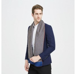 Шарф мужской шелковый синий двусторонний легкий