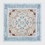 Хустка шовкова жіноча блакитна «Французький вінтаж» 53×53 см