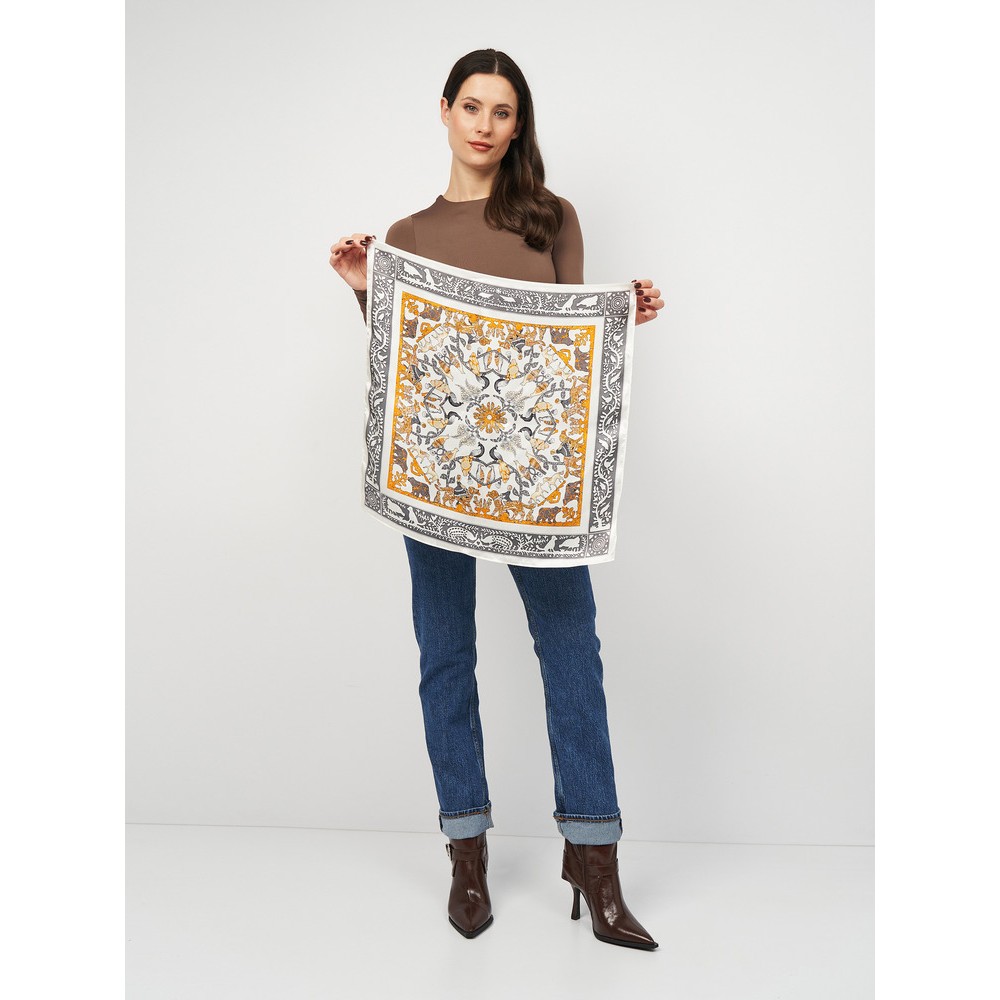 Хустка шовкова шийна «Французький вінтаж» 53×53 см - 4