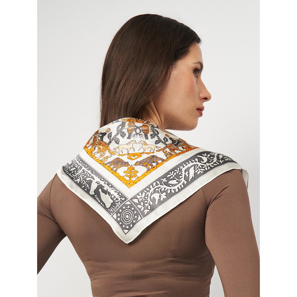 Хустка шовкова шийна «Французький вінтаж» 53×53 см - 2