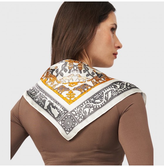 Хустка шовкова шийна «Французький вінтаж» 53×53 см Хустка шовкова шийна «Французький вінтаж» 53×53 см