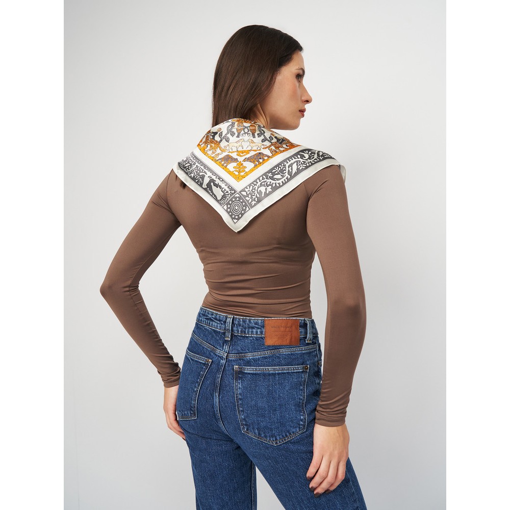 Хустка шовкова шийна «Французький вінтаж» 53×53 см - 6