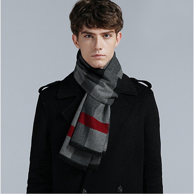 Чоловічий шарф під пальто сірі смужки, 180*30 см - 2