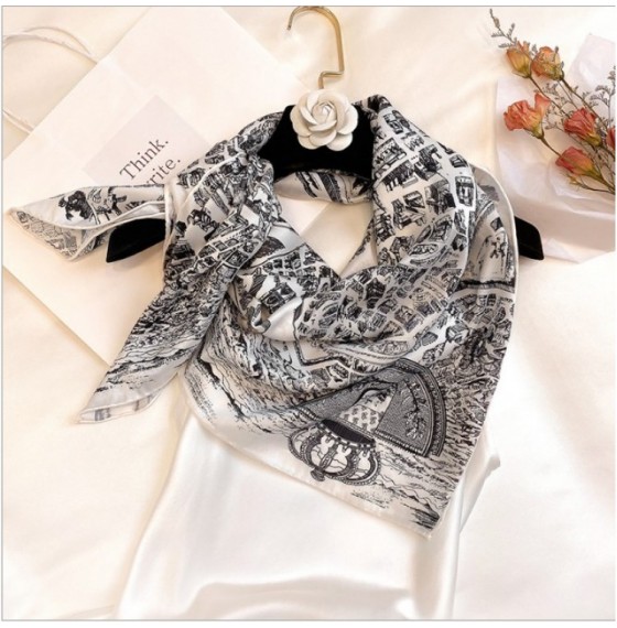 Шелковый платок женский натуральный модный La Cite 90*90 см
