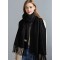 Вовняний шарф жіночий чорний натуральний 180*70 см