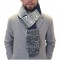 В'язаний шарф синій із сірим скандинавський, 180*35