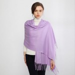 Жіночий шарф кашеміру лавандовий однотонний 180*70