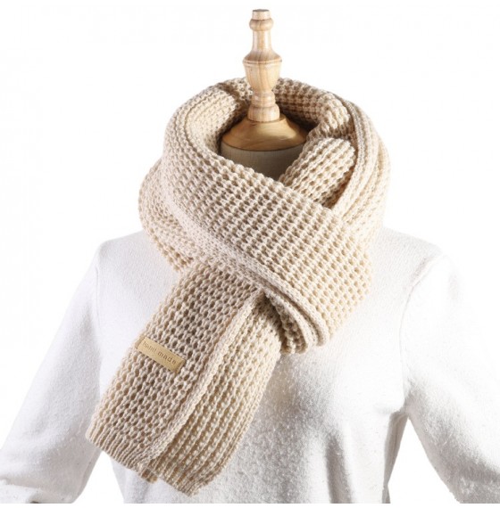Вязаный шарф шерстяной зимний beige мягкий 