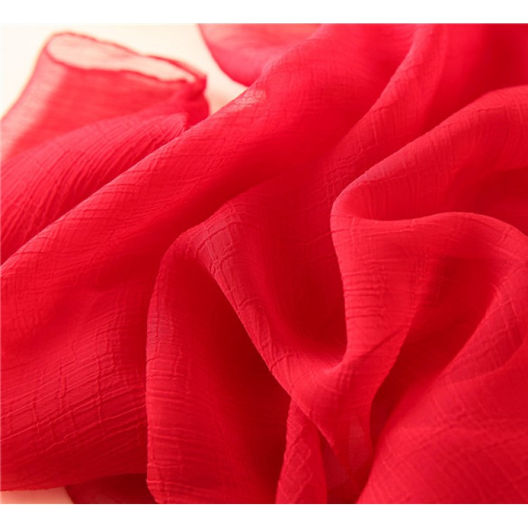 Жіночий шарф жатка прозорий червоний елегантний 135*160см - 2