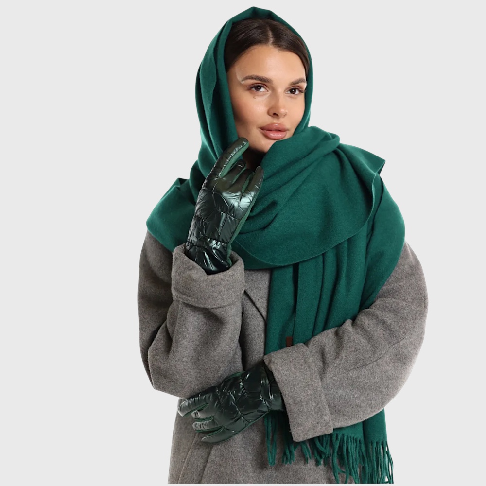 Жіночий шарф з кашеміру зелений смарагдовий, 180*70 - 2
