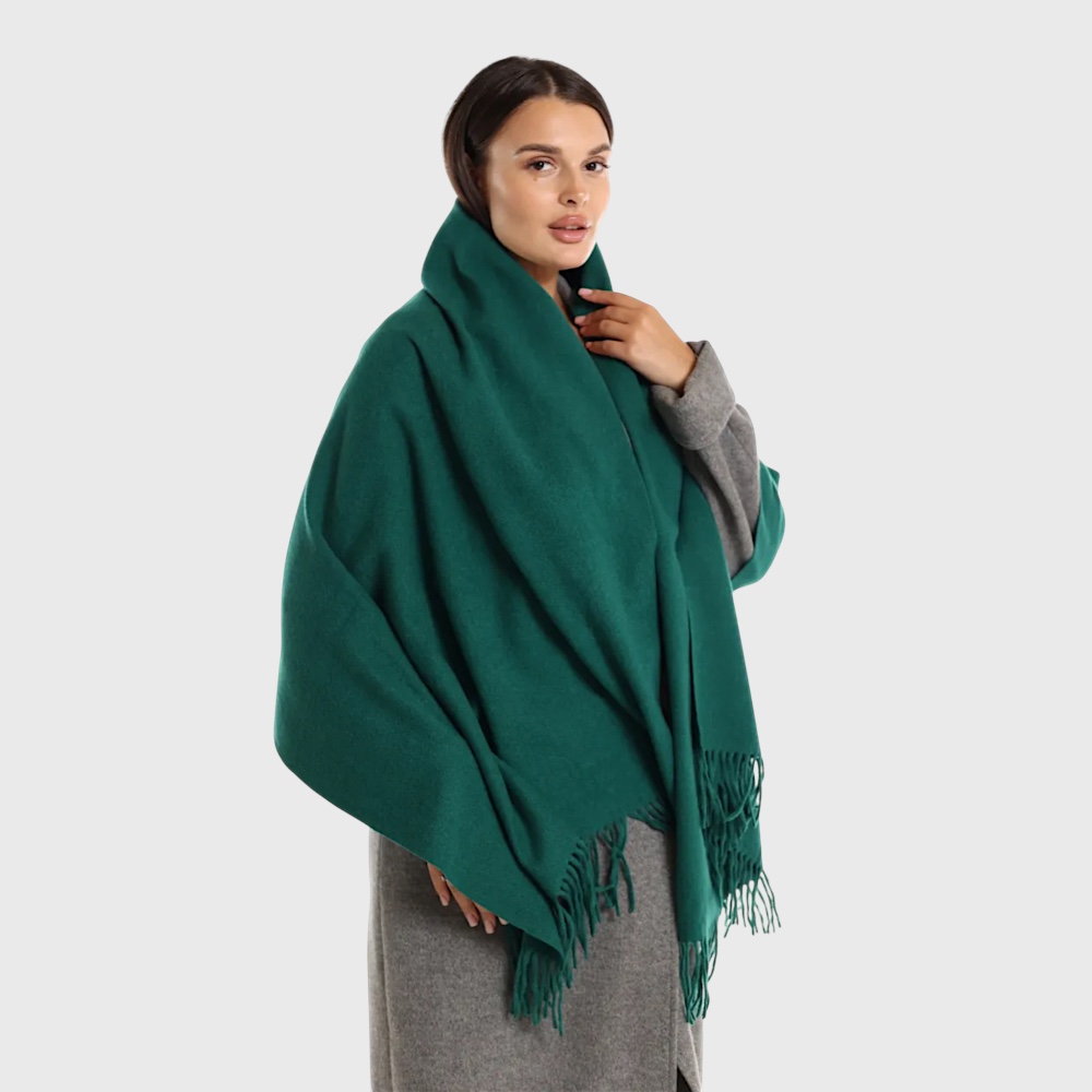 Жіночий шарф з кашеміру зелений смарагдовий, 180*70 - 3