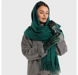 Жіночий шарф з кашеміру зелений смарагдовий, 180*70