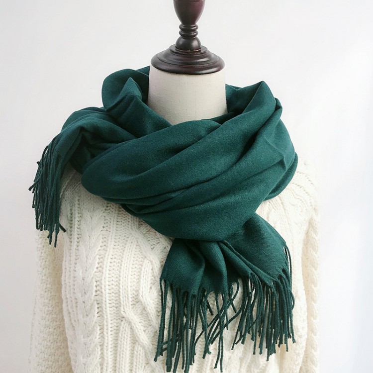 Жіночий шарф з кашеміру зелений смарагдовий, 180*70 - 4