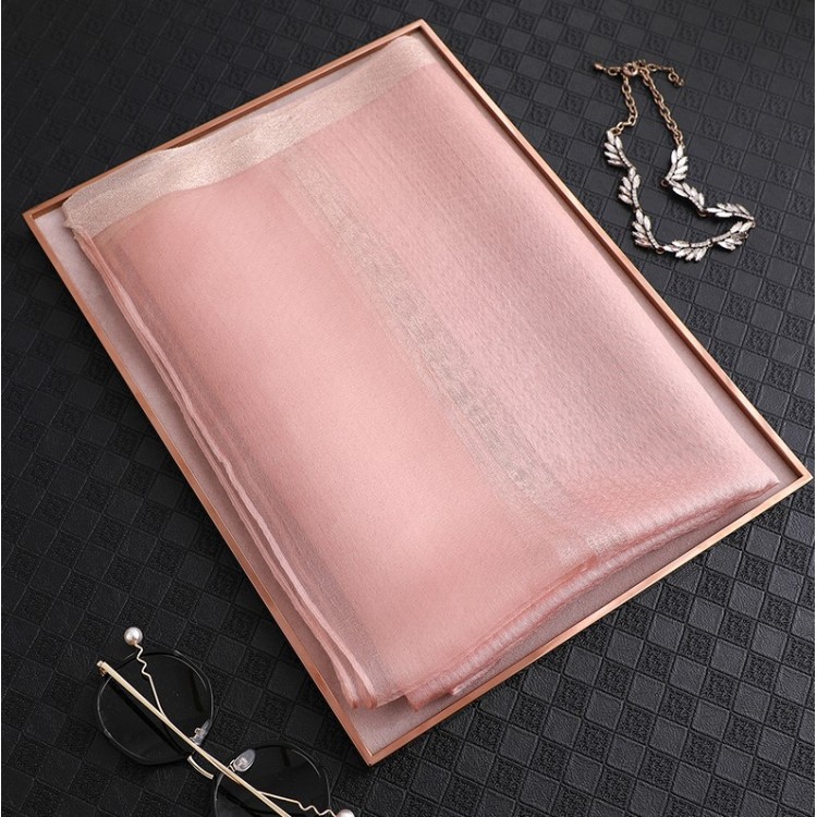 Жіночий шарф рожевий шифоновий прозорий 200*70 см - 6