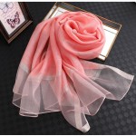 Жіночий шарф рожевий шифоновий прозорий 200*70 см