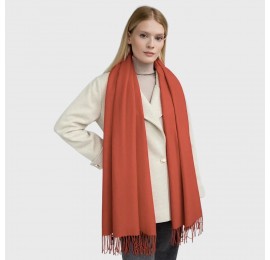 Женский шарф кашемировый оранжевый однотонный 180*70 см
