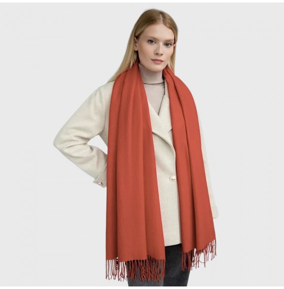 Жіночий шарф помаранчевий кашеміровий однотонний,180*70 см