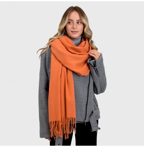 Женский шарф кашемировый оранжевый однотонный 180*70 см Женский шарф кашемировый оранжевый однотонный 180*70 см