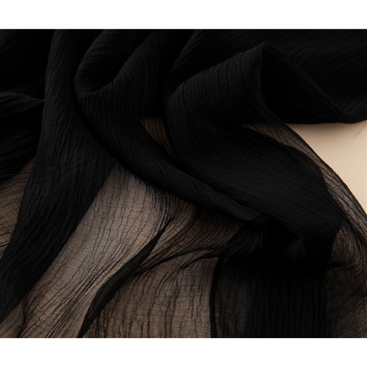 Жіночий шарф жатка прозорий кольору чорний онікс  - 4