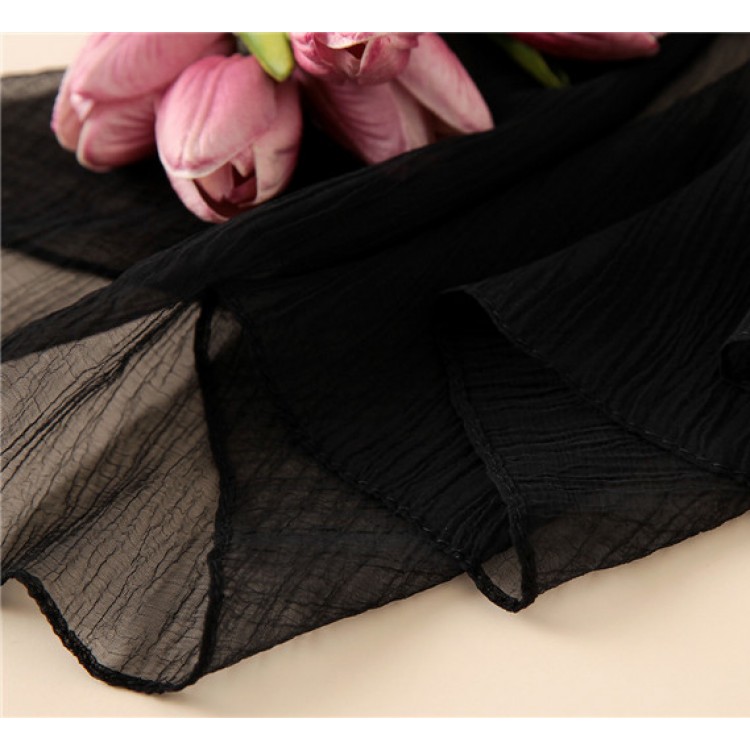 Жіночий шарф жатка прозорий кольору чорний онікс  - 5