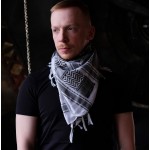 Шарф шемаг чоловічий чорно-білий оригінальний 110*110 см