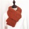 Вязаный шарф терракотовый зимний с узором косичка 160*25 см