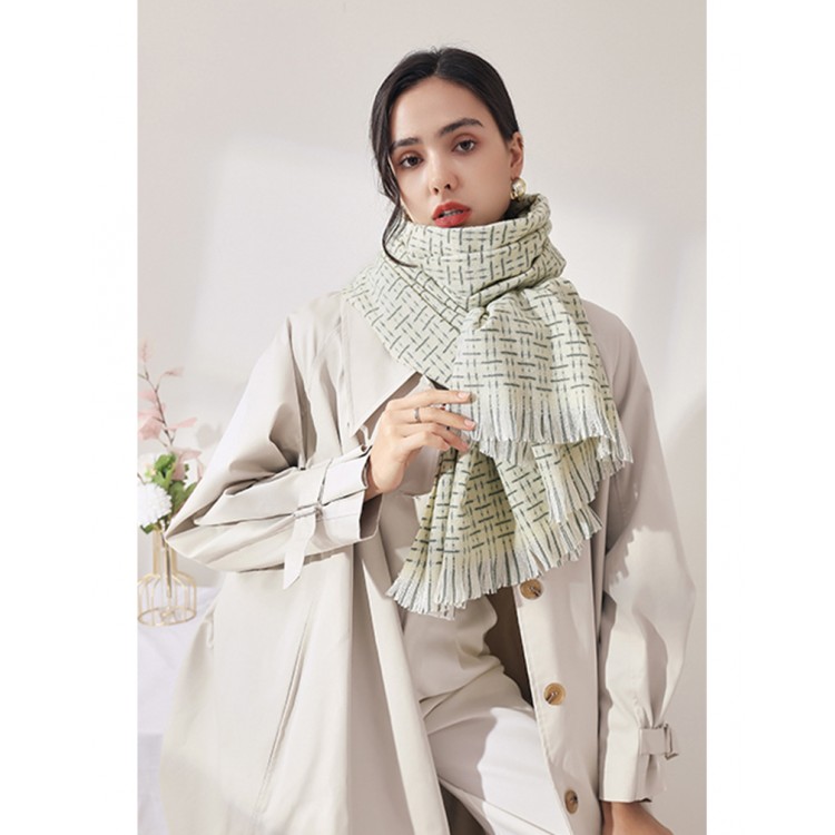 Жіночий шарф модний вовняний м'ятний 180*70 см - 2