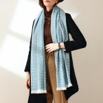 Жіночий шарф вовняний блакитний ніжний 180*70 см