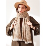 Жіночий шарф вовняний бежевий карамельний 180*70 см