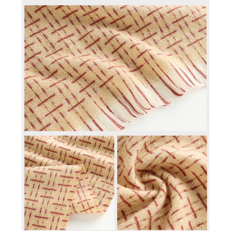 Жіночий шарф вовняний бежевий карамельний 180*70 см - 6