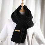 В'язаний шарф black вовняний зимовий ніжний