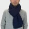 Вязаный шарф шерстяной dark blue зимний 185*40 