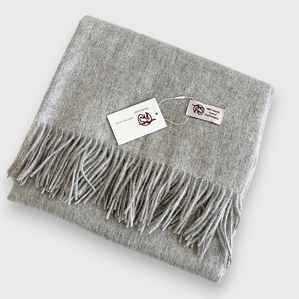 Шарф вовняний чоловічий grey natural 200*70 см - 4