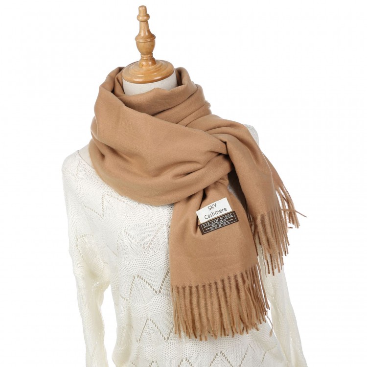 Жіночий шарф кольору кемел SKY Cashmere 180*70 см - 5