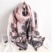 Жіночий шарф рожевий шовковий з левами 180*90 см