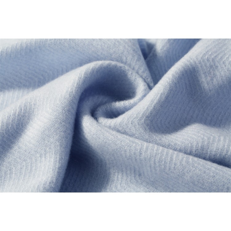 Вовняний шарф жіночий блакитний однотонний ніжний  - 6