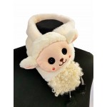 Хутряний шарф дитячий білий з вівцею