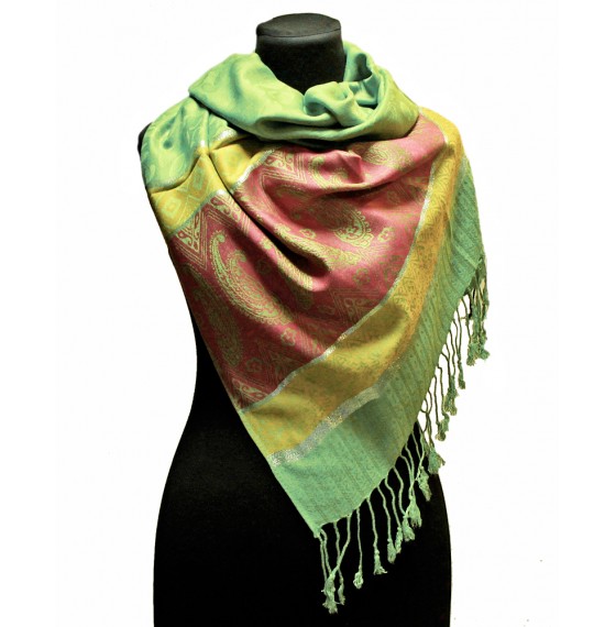 Женский шарф-палантин индийский восточный green 