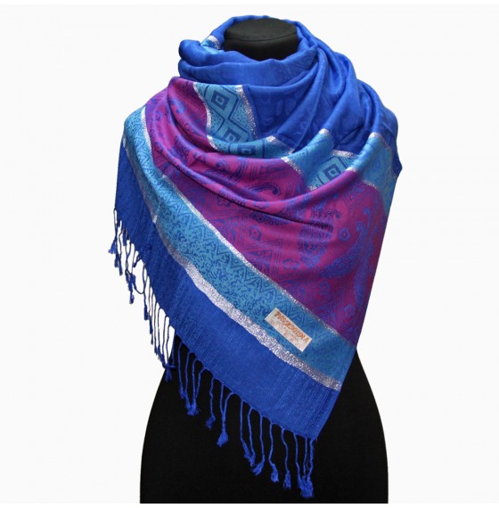 Жіночий шарф-палантин індійський східний blue